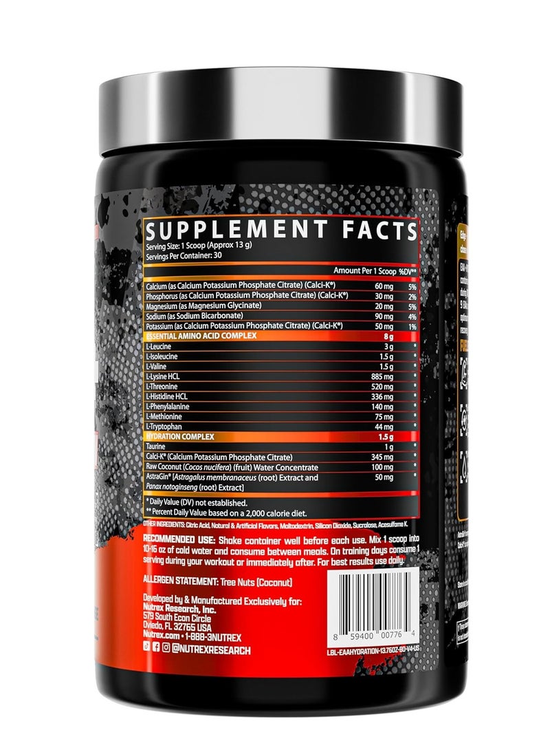 Nutrex Research Nutrex Research - EAA+ Hydration Powder, Muscle Recovery & Endurance, 8G Essential Amino Acids + Electrolytes, Orange Flavor, 30 Servings  - Image 2