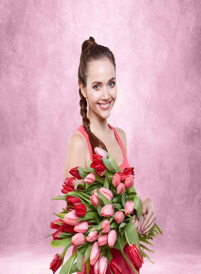 Haboke 8x10ft Abstract Pink Photography Backdrop - Professional Studio Background for Portraits, Events & Photo Props with Pocket for Easy Setup - Image 3