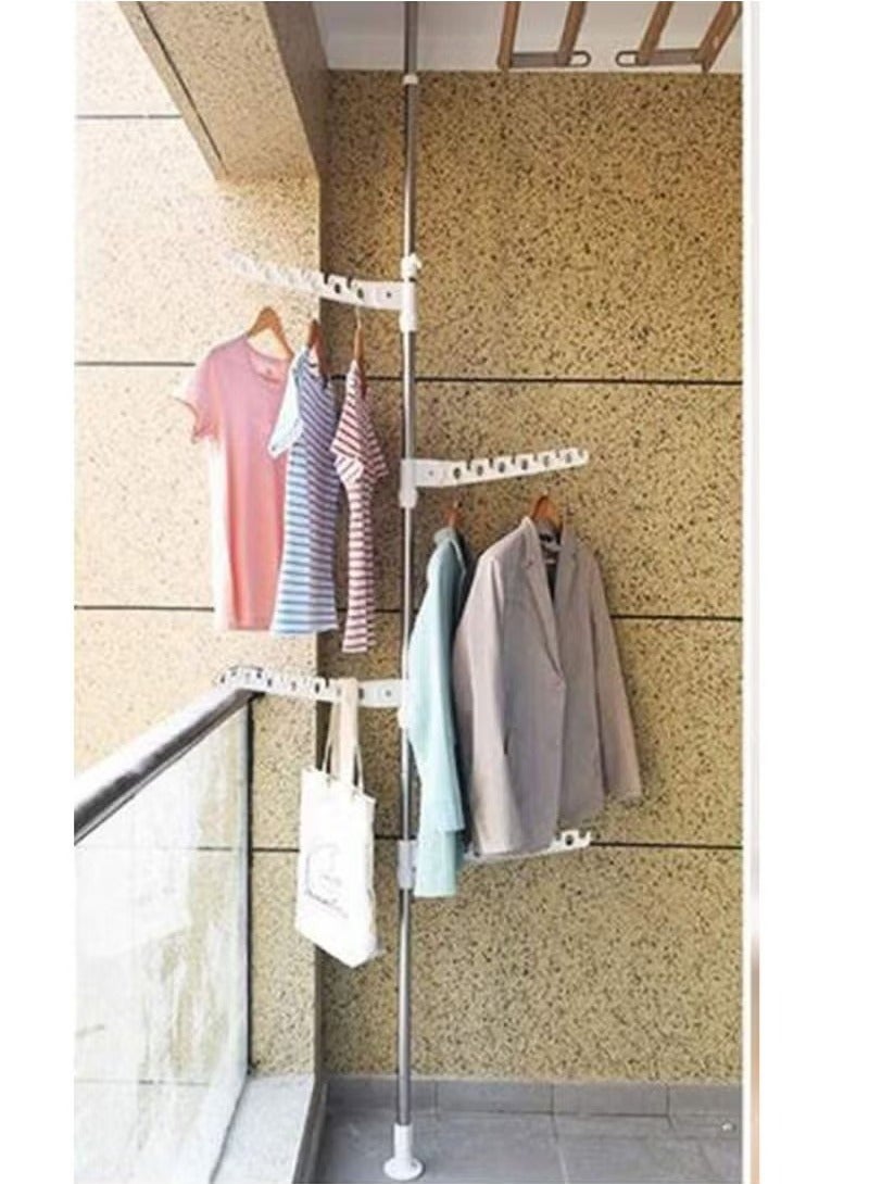 Beauenty Multi-Functional Metal Clothes Rack Floor-to-ceiling White 110x29 centimeter  - Image 2