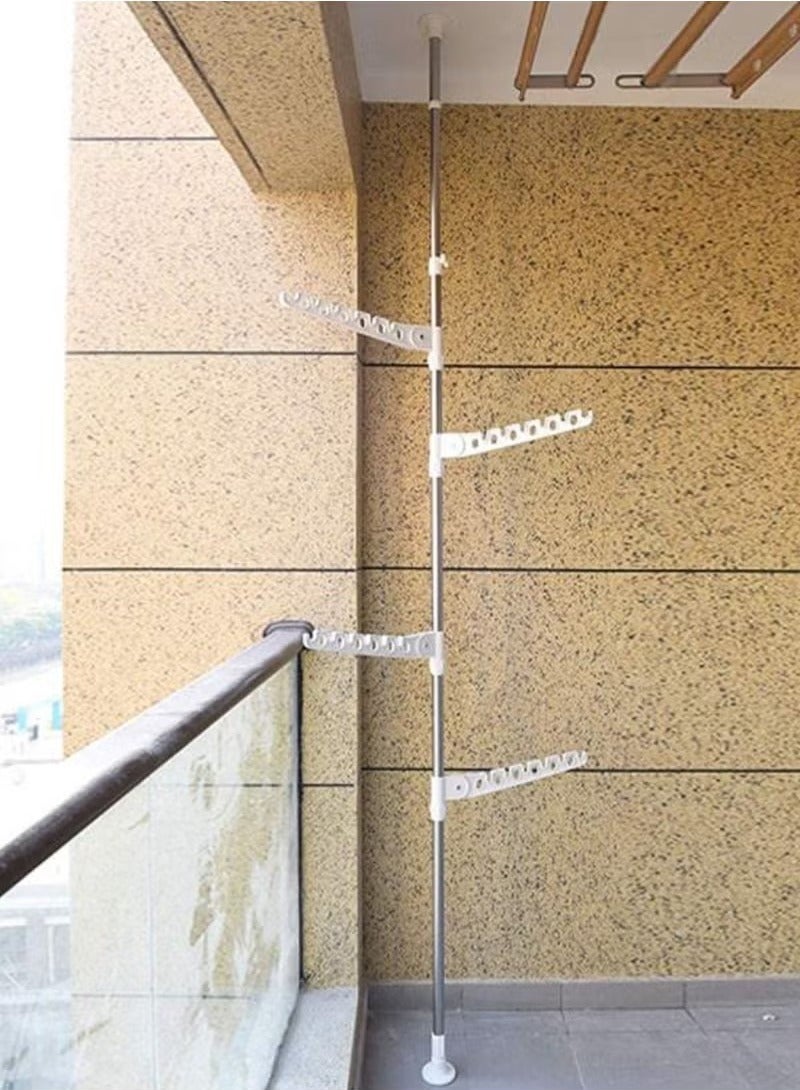 Beauenty Multi-Functional Metal Clothes Rack Floor-to-ceiling White 110x29 centimeter  - Image 3