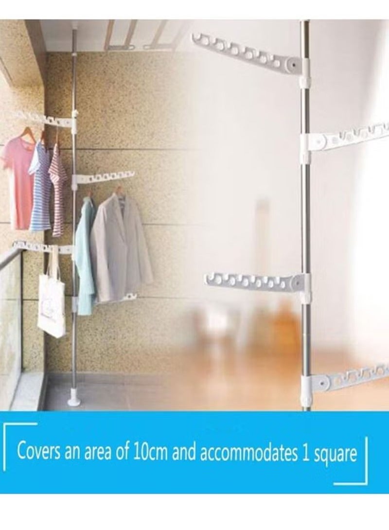 Beauenty Multi-Functional Metal Clothes Rack Floor-to-ceiling White 110x29 centimeter  - Image 4