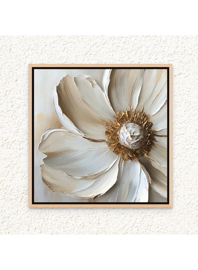 Art Decor Framed Canvas Wall Art of Flower Abstract Botanical Floral Art Print Modern Artwork Square Wall Décor for Living Room Bedroom Office Studio Home Décor and Gifting