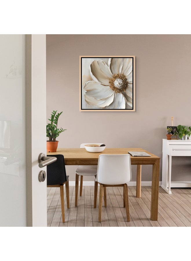 Art Decor Framed Canvas Wall Art of Flower Abstract Botanical Floral Art Print Modern Artwork Square Wall Décor for Living Room Bedroom Office Studio Home Décor and Gifting