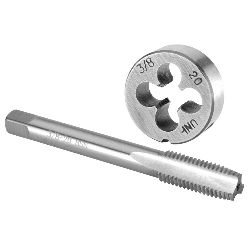 Burkit 3820 UN Tap and Die Set 38 x 20 UN Machine Thread Tap and Round Die Right Hand