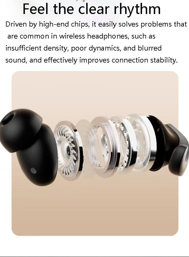 TWS True Wireless In-Ear Bluetooth Headphones – Bluetooth 5.4, ENC Call Noise Cancellation, Hi-Fi Lossless Sound Quality, Ultra-Long Battery Life, Zero Delay, Compatible with iOS and Android Systems, Suitable for Gaming, Esports, and Sports (Black) - Image 4