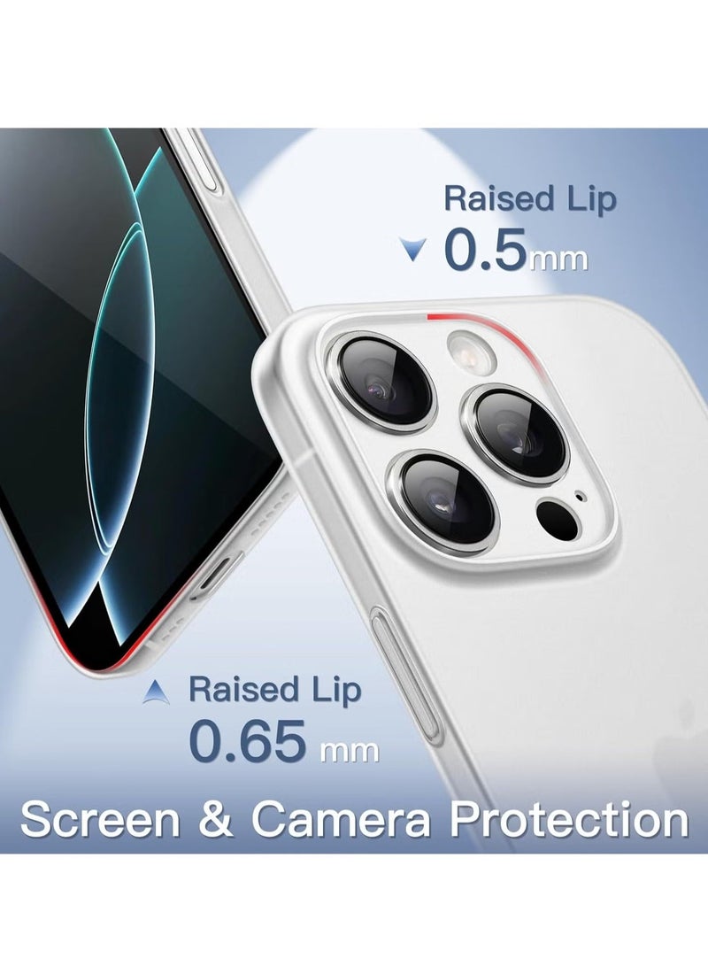 MUNTAQI Ultra-Slim 0.35mm Case for iPhone 16 Pro Max (6.9 Inch) – Lightweight Matte Finish, Full Camera Lens Protection, Minimalist Hard Cover (Frosted Clear) – Transparent, Shockproof, Sleek Design - Image 4