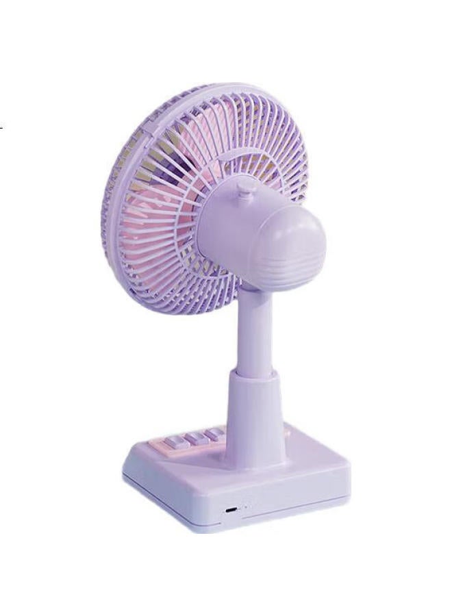Newmine Desktop Fan Quiet Electric Fan Usb Rechargeable Long Battery Life Tabletop Oscillating Fan Large Fan Blade High Wind Power Cooling Fan Office Student Dormitory Portable Mini Fan Cherry Blossom - Image 2