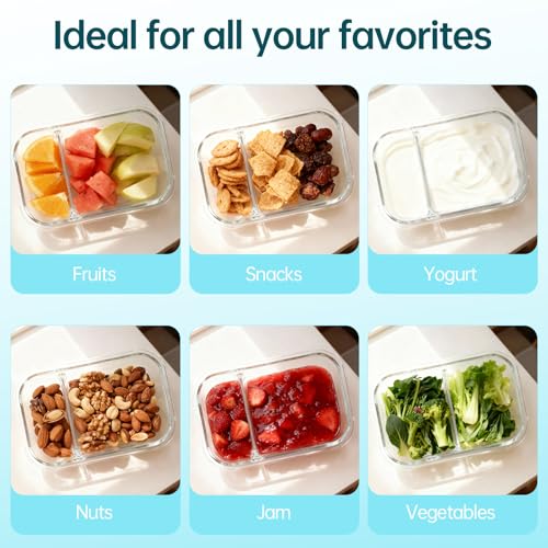 Piszvbej 3 Pack Glass Snack Containers, Glass Snack Pack Containers with Airtight Lids, No Leak, Easy Open Small Food Storage Container, Reusable Meal Prep Container, Perfect Lunch Box for Outdoor - Image 4