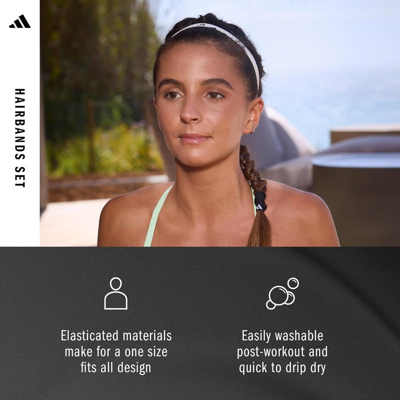 Adidas أديداس أربطة شعر أحادية اللون - عبوة من 3 - Image 5