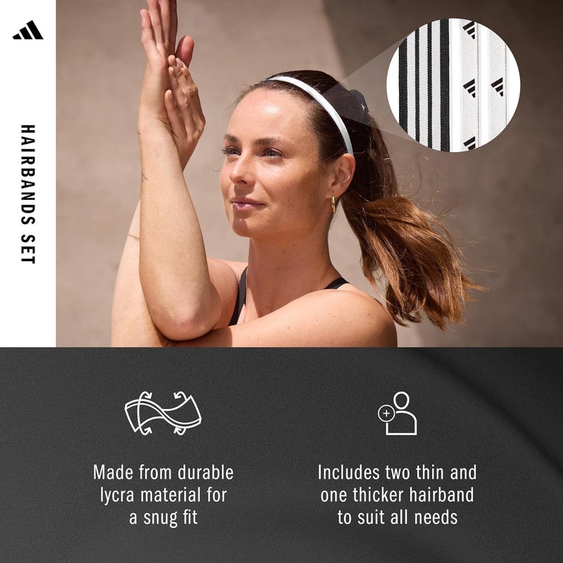 Adidas أديداس أربطة شعر أحادية اللون - عبوة من 3 - Image 3