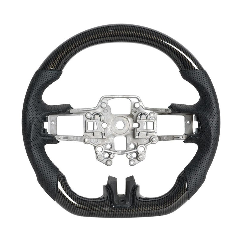 JIANGGAI All Black Hydro Dip Carbon Fiber Steering Wheel Dshaped Perfoated Leather Grip Steering Wheel Fit for Ford Mustang 20182023 Shelby GT500GT350 - Image 2