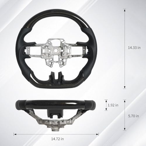 JIANGGAI All Black Hydro Dip Carbon Fiber Steering Wheel Dshaped Perfoated Leather Grip Steering Wheel Fit for Ford Mustang 20182023 Shelby GT500GT350 - Image 3