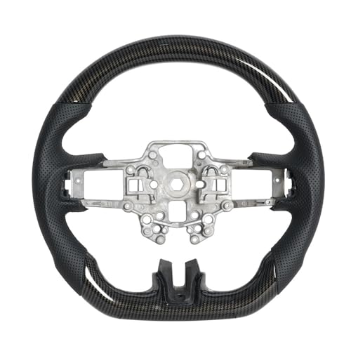 JIANGGAI All Black Hydro Dip Carbon Fiber Steering Wheel Dshaped Perfoated Leather Grip Steering Wheel Fit for Ford Mustang 20182023 Shelby GT500GT350 - Image 1