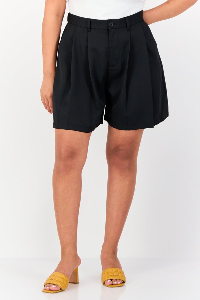 GIORDANO Women Solid Basic Short, Black  - Image 1