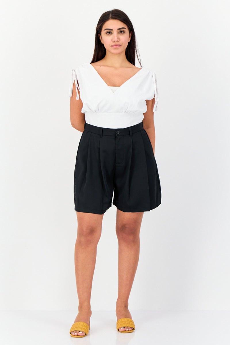 GIORDANO Women Solid Basic Short, Black  - Image 4