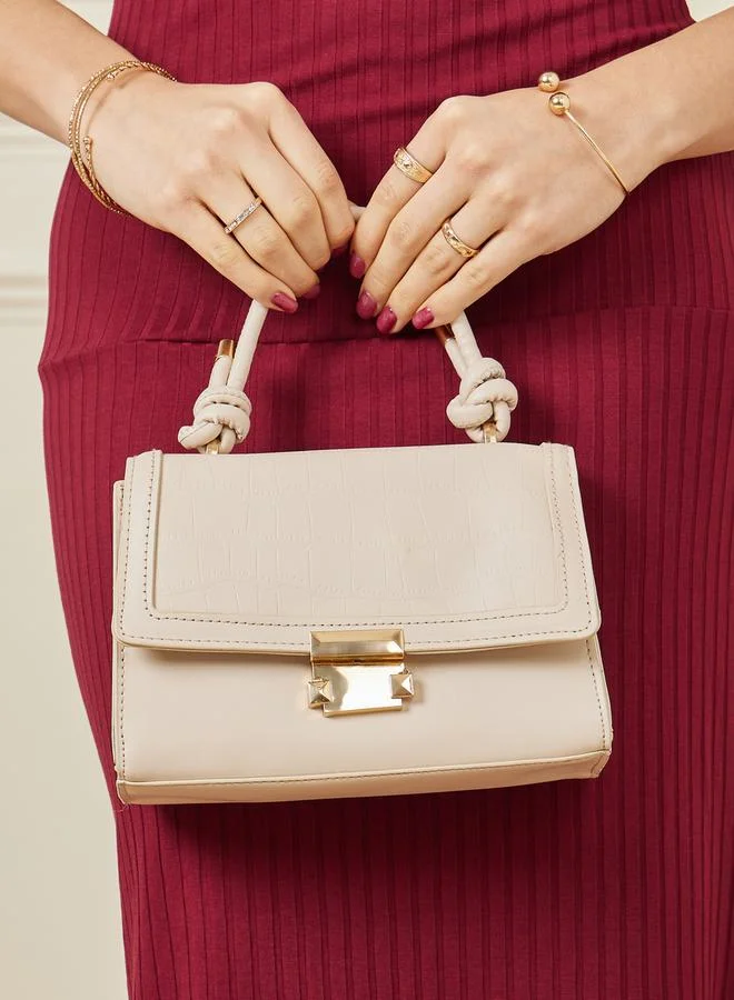 Styli Textured Knot Accented Handbag