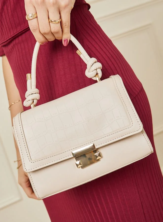 Styli Textured Knot Accented Handbag