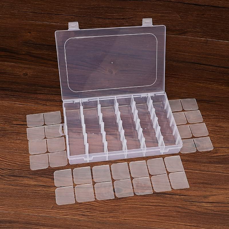 OLMARTT KITCHENWARE 36 Grid Cells Multipurpose Plastic Storage Box with Removable Dividers for Medicine Pills, Jewelry, Pins, Screws, Cosmetics, Stationery Items, Transparent, Rectangular Storage Box - Image 2