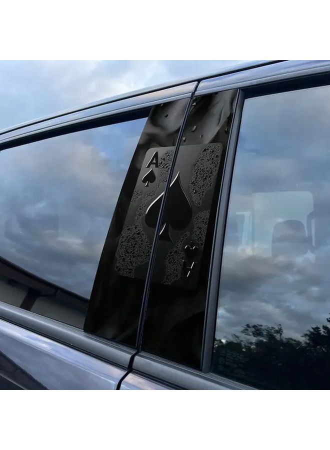 2 Ace Of Spades Car Stickers Glossy Black Vinyl B Pillar Protection Decals Self Adhesive Automotive Window Wall Decoration Easy Application No Residue Removal For Cars Trucks SUVs Matte Glossy Surfaces - Image 4