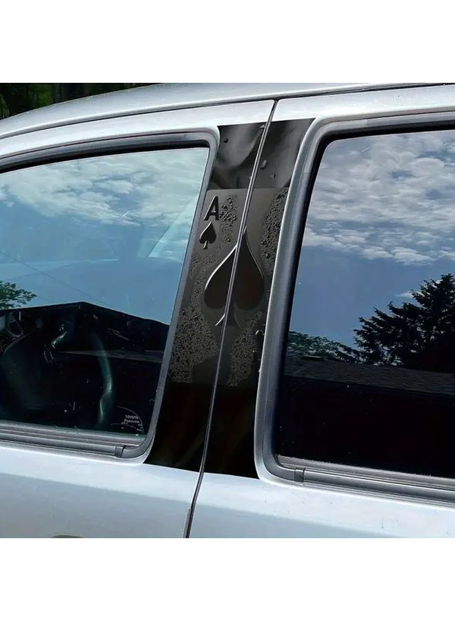 2 Ace Of Spades Car Stickers Glossy Black Vinyl B Pillar Protection Decals Self Adhesive Automotive Window Wall Decoration Easy Application No Residue Removal For Cars Trucks SUVs Matte Glossy Surfaces - Image 3