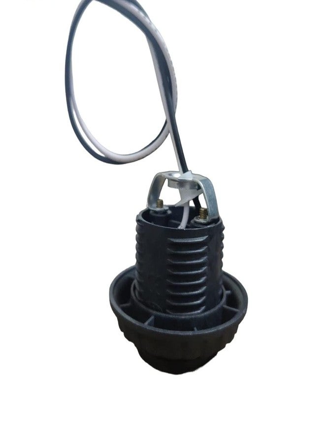SAWSHIELD Decorative Filament Bulb Holder (Screw type) with Wire Hanging, E27 Fitting with metal base plate (80 cm, BLACK) (pack of 1) - Image 1