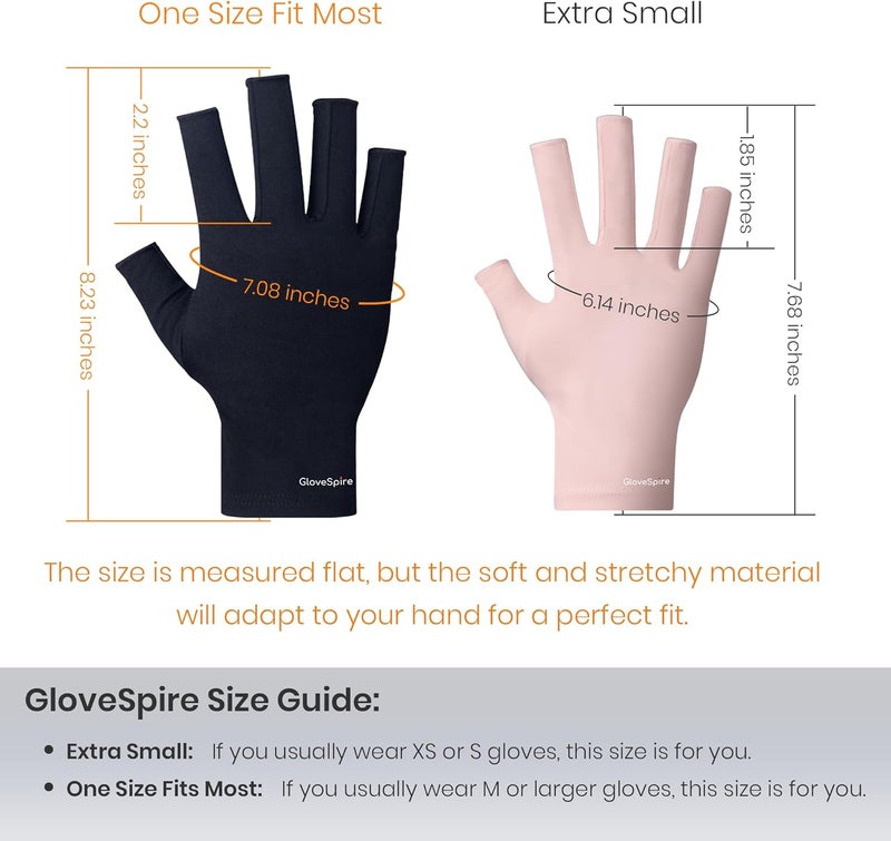 GloveSpire Thickened UPF50+ UV Gloves for Nails,Fingerless Design for Women Gel Manicures Anti UVA UVB Light - Image 2