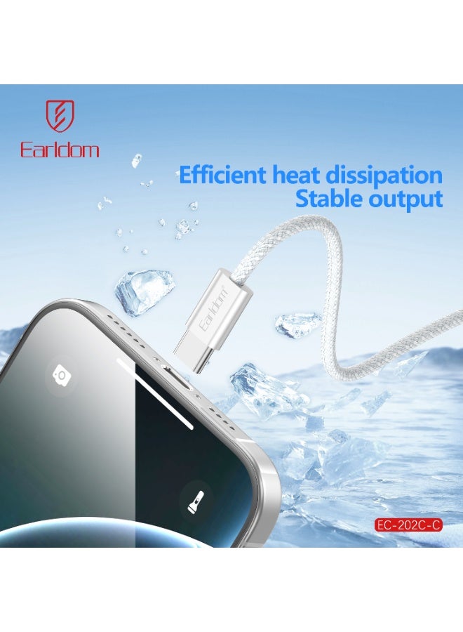 أيرلدوم كابل شحن سريع يو اس بي-سي إلى يو اس بي-سي 60 واط – كابل مضفر 1 متر لأجهزة آيفون 16 ، آي باد ، ماك بوك ، أندرويد ، و تايب سي - Image 4