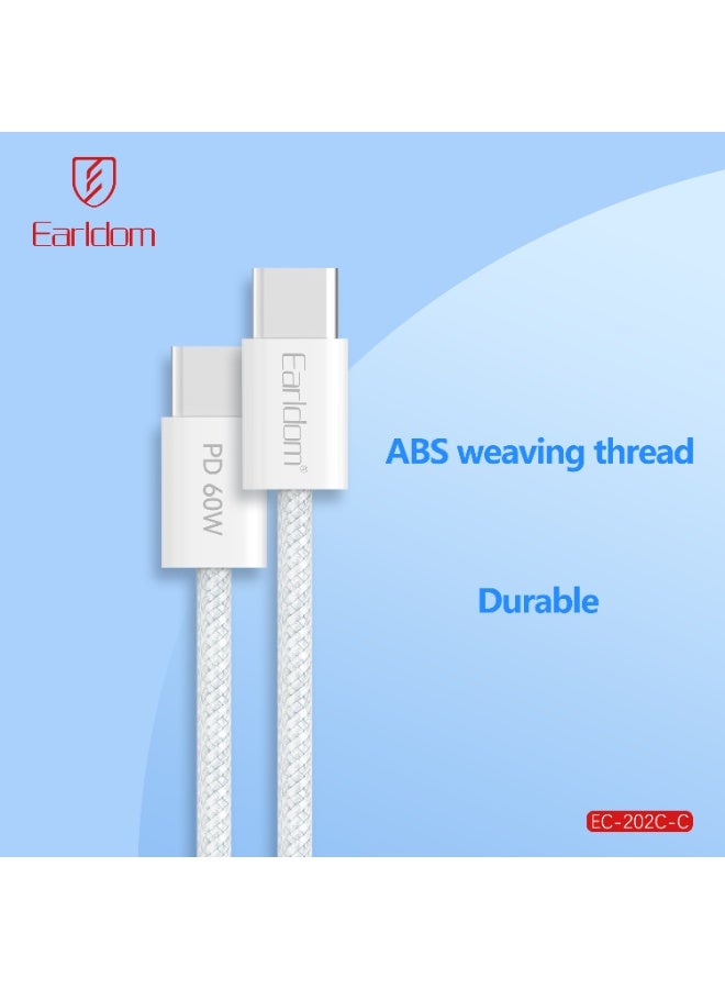 أيرلدوم كابل شحن سريع يو اس بي-سي إلى يو اس بي-سي 60 واط – كابل مضفر 1 متر لأجهزة آيفون 16 ، آي باد ، ماك بوك ، أندرويد ، و تايب سي - Image 5