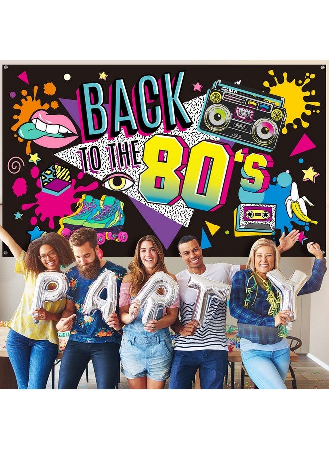 Irenare 80'S Party Decorations Back To The 80'S Banner 80'S Backdrop Decoration For Photography Background 80'S Party Supplies 73 X 43 X 0.04 Inch - Image 4