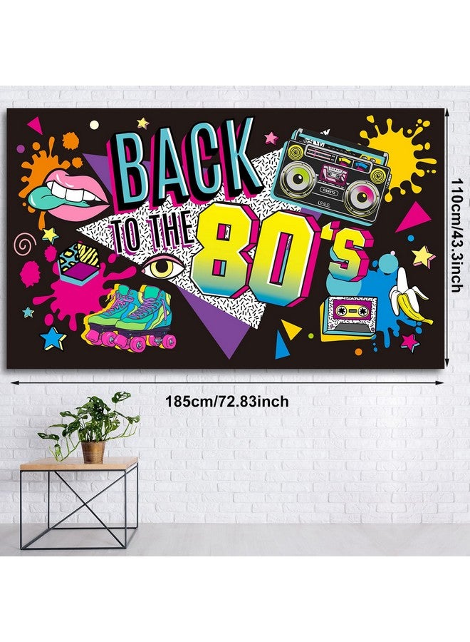 Irenare 80'S Party Decorations Back To The 80'S Banner 80'S Backdrop Decoration For Photography Background 80'S Party Supplies 73 X 43 X 0.04 Inch - Image 2