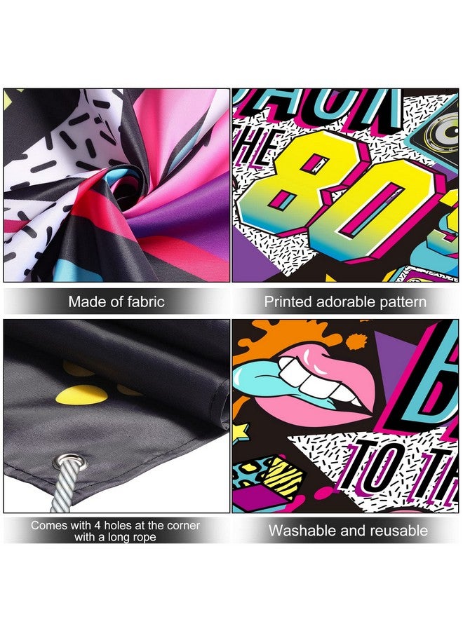 Irenare 80'S Party Decorations Back To The 80'S Banner 80'S Backdrop Decoration For Photography Background 80'S Party Supplies 73 X 43 X 0.04 Inch - Image 3