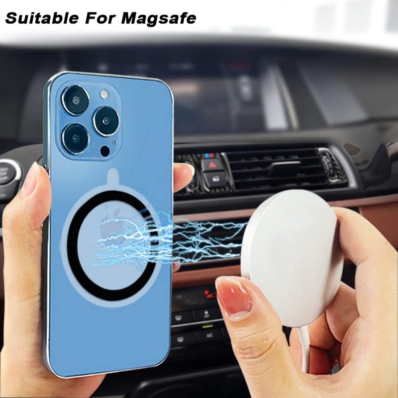 CKANDAY 6 Colors Universal Metal Rings Compatible with Magsafe Magnetic Wireless Charger, Adapter Ring Sticker for Cell Phone Case Magnet Wireless Charging, Compatible with iPhone 16/15/14/ Samsung Galaxy - Image 3