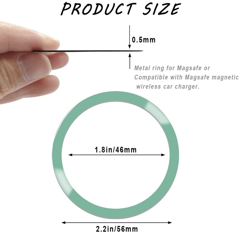 CKANDAY 6 Colors Universal Metal Rings Compatible with Magsafe Magnetic Wireless Charger, Adapter Ring Sticker for Cell Phone Case Magnet Wireless Charging, Compatible with iPhone 16/15/14/ Samsung Galaxy - Image 2