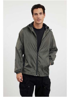 trendyol Khaki Regular Fit Hooded Seasonal Jacket Raincoat Windbreaker Coat TMNAW25MO00026  - Image 1