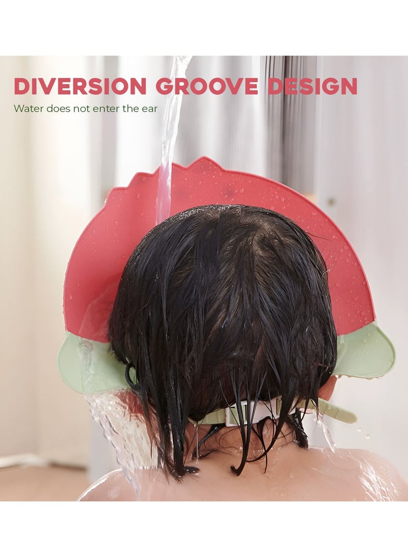 Baby Adjustable Shower Cap with Widened Brim and Diversion Design for Boys and Girls - Image 4