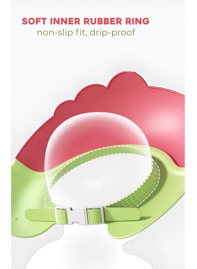 Baby Adjustable Shower Cap with Widened Brim and Diversion Design for Boys and Girls - Image 2