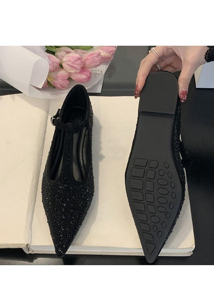 French Style Niche Fdiamond Soft Sole Flat Sole Single Shoe  - Image 2