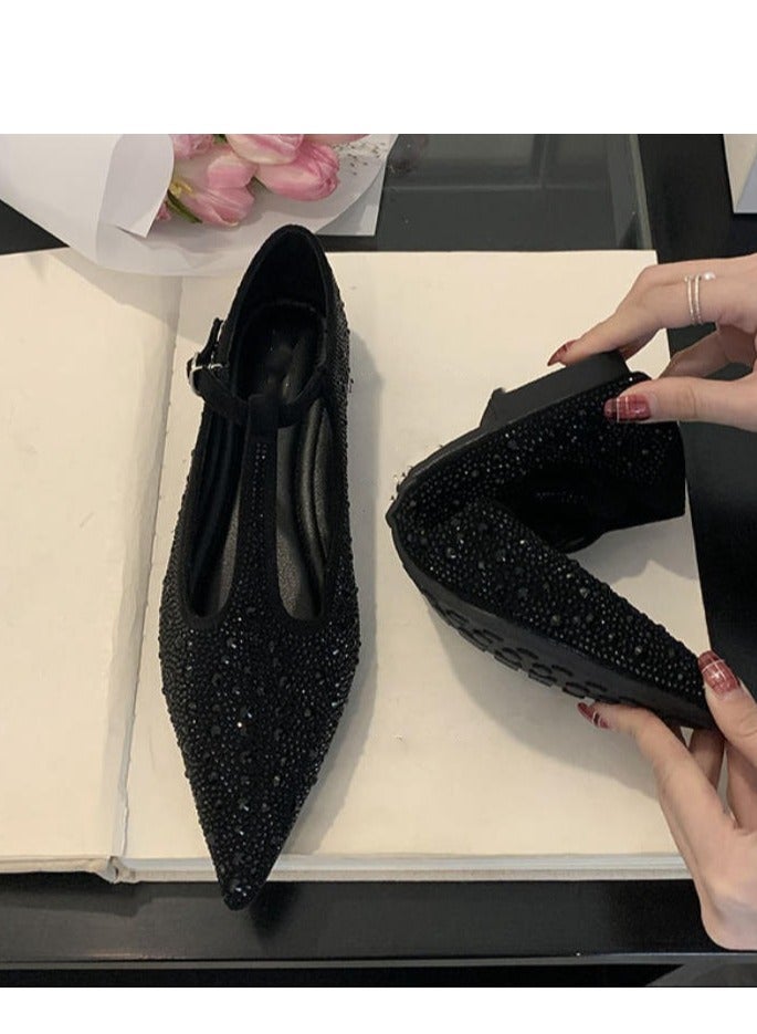 French Style Niche Fdiamond Soft Sole Flat Sole Single Shoe  - Image 3