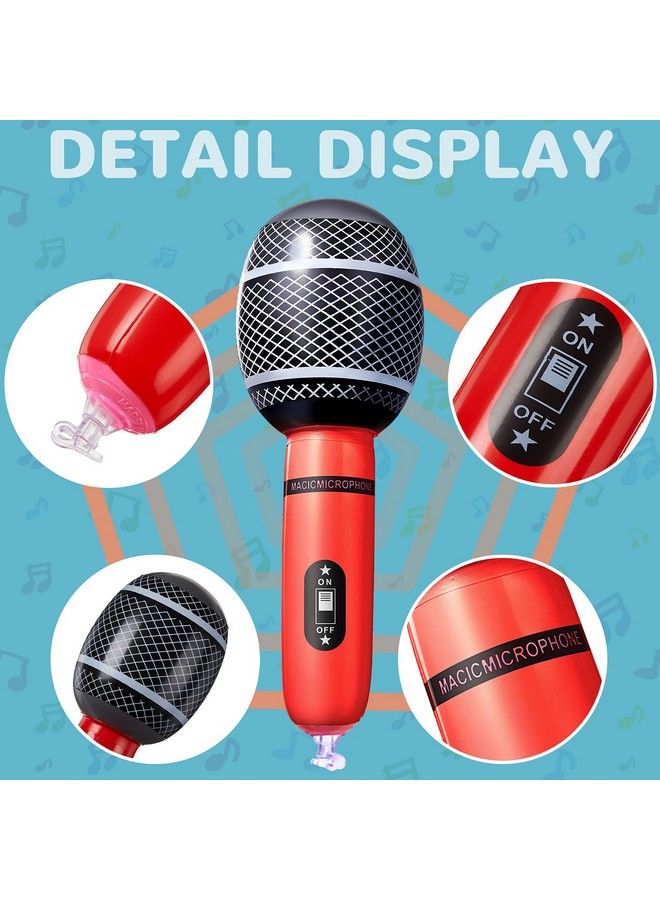 Zhanmai Inflatable Microphones Blow Up Microphone Assorted Colors Inflatable Microphone Props Plastic Toys For Musical Concert Themed Party Role Play Birthday Party Decoration Supplies(72 Pieces) - Image 3