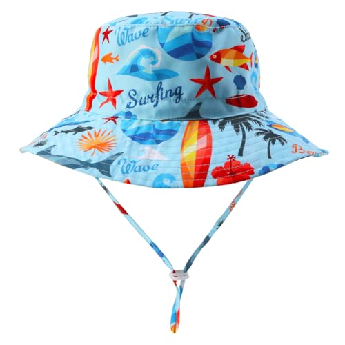 HDOBHIO Baby-Boys Toddler Long Sleeved Rashguard Swim Bathing Suit and Sun Hat Set Cool Shark 3-6 Months - Image 4