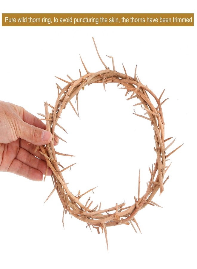 Acfruits Nature Crown of Thorns Wearable with 67'' Satin Fabric, 7.5-8" Handmade for Christian Easter, Church Events - Image 4