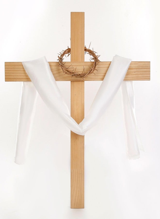 Acfruits Nature Crown of Thorns Wearable with 67'' Satin Fabric, 7.5-8" Handmade for Christian Easter, Church Events - Image 3