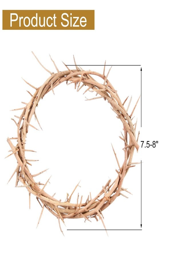 Acfruits Nature Crown of Thorns Wearable with 67'' Satin Fabric, 7.5-8" Handmade for Christian Easter, Church Events - Image 2