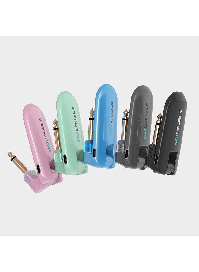 Double double W3 Portable UHF Wireless Guitar Transmitter and Receiver Set 50M Transmission Range Audio Wireless System Built-in Rechargeable Lithium Battery  - Image 2