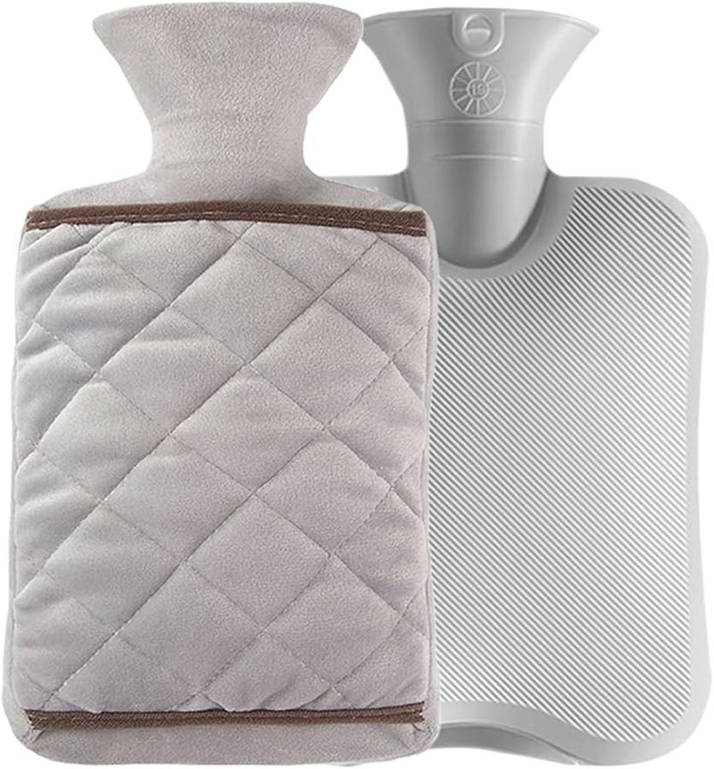 Grey Rechargeable Hot Water Bottle Leakproof Threaded Stopper For Menstrual Cramp Relief - Image 1