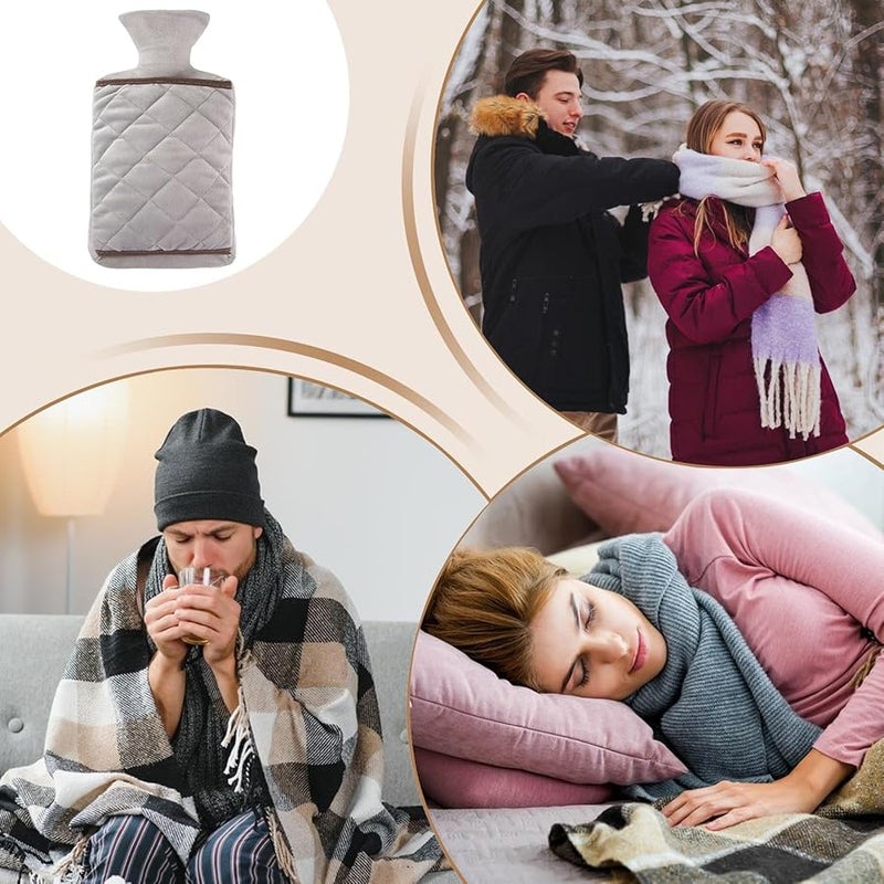 Grey Rechargeable Hot Water Bottle Leakproof Threaded Stopper For Menstrual Cramp Relief - Image 5