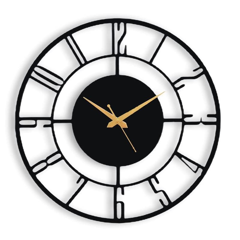 AVVIC MART Designer Metal Wall Clock for Living Room | Latest Antique Stylish Fancy Decorative Big Size Wall Watch for Bedroom, Office, Kitchen, Dining, Hall and Decor (Black(ST-1), 40CM) - Image 5