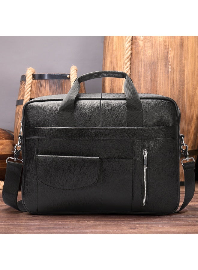 Yoze Laptop bag, laptop bag leather, business briefcase, large capacity for 14 inch computer - Image 1