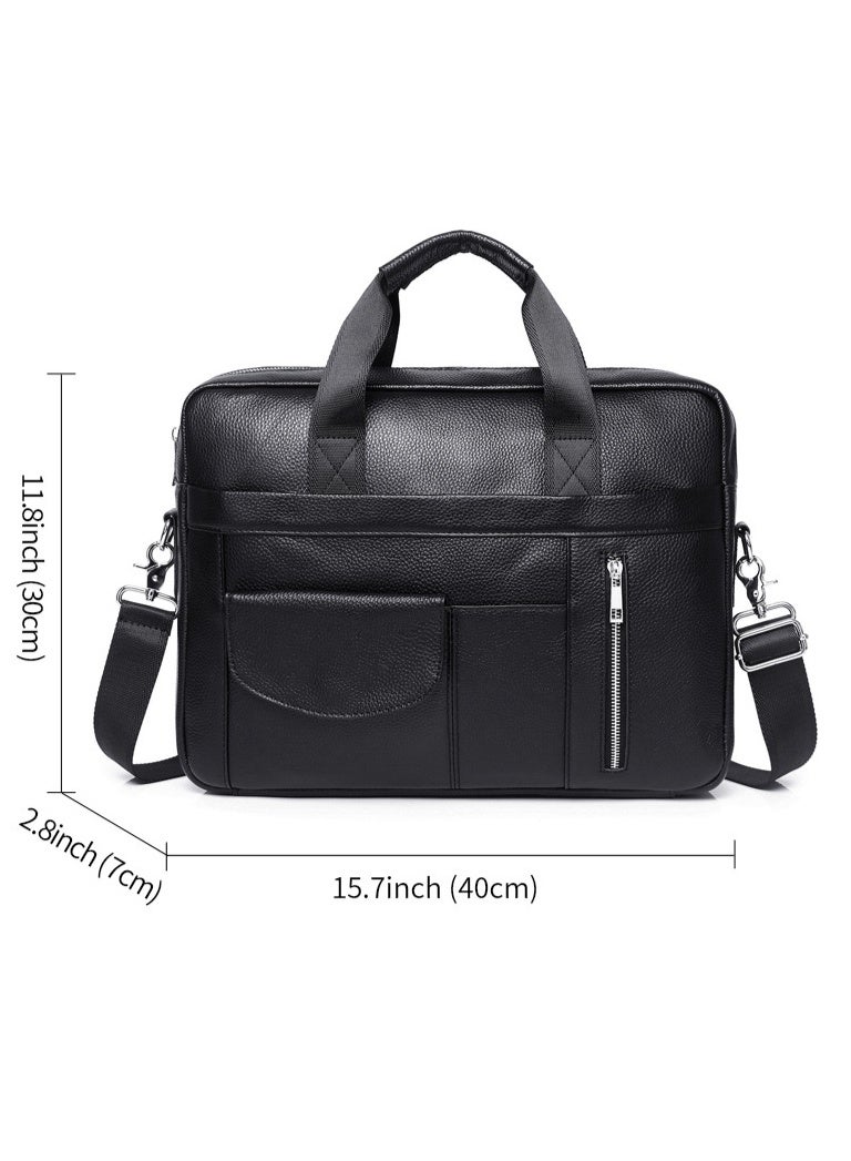 Yoze Laptop bag, laptop bag leather, business briefcase, large capacity for 14 inch computer - Image 4