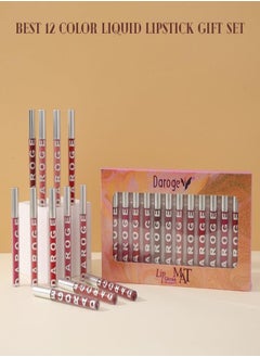 daroge 12-Piece Up To 24H Matte & Intense Lipstick Multicolour  - Image 4